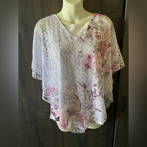 Brittany Black White and Pink Boxy Blouse like new size S